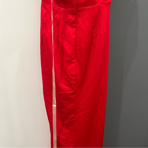 NWT House of CB Maxi Dress Red Satin Adrienne Strapless Holiday Wedding Guest S - Picture 8 of 10